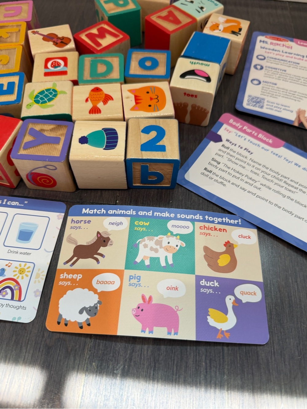 Ms. Rachel Multicolor Wooden Alphabet & Number Block Learning Set Activity Cards - Picture 5 of 10